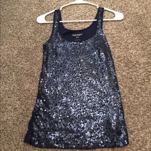 Sequin Top. Old Navy. Medium. Navy blue